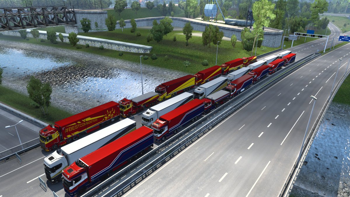 GlobalCargo_VTC's tweet photo. What a weekend we had at @TruckersMP's Anniversary 🎉!
Starting with Friday's Festival, Saturday's Convoy on #ATS and Sunday's Convoy on #ETS2, Our Drivers loved every moment of #TMP8 💛.

📸@Sk3rpiej
📸hjvg
📸@ifalahudin28

#BestCommunityEver @ConSecGroup @BruijnLogistics https://t.co/lEN8znFkbJ