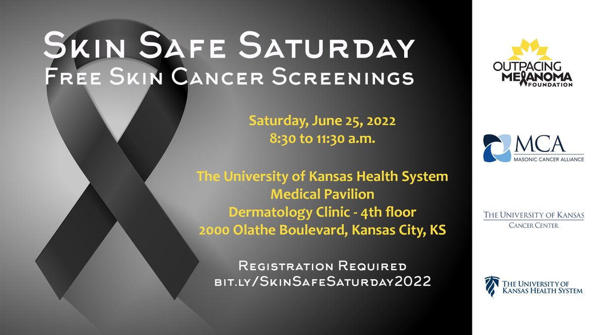 ash_spaulding's tweet photo. Due for a skin cancer screening? You're in luck! The Masonic Cancer Alliance is hosting a free screening on June 25th in Kansas City, KS. Register today! https://t.co/JSTgyX9GCn #SkinCancerAwarenessMonth #MelanomaAwarenessMonth https://t.co/rNPrM4spDZ