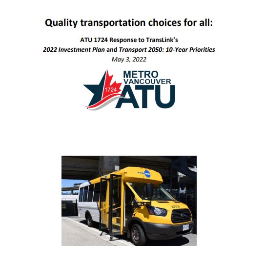 atu1724's tweet photo. Filed our response today to #TransLink's Ten Year Plan. Read it here, still one more day to submit your comments, speak out for #HandyDART! 

https://t.co/kJne7T9zQs #Vanpoli Survey Here https://t.co/R7Y4N3Nx70 https://t.co/PFYZdCWJJC