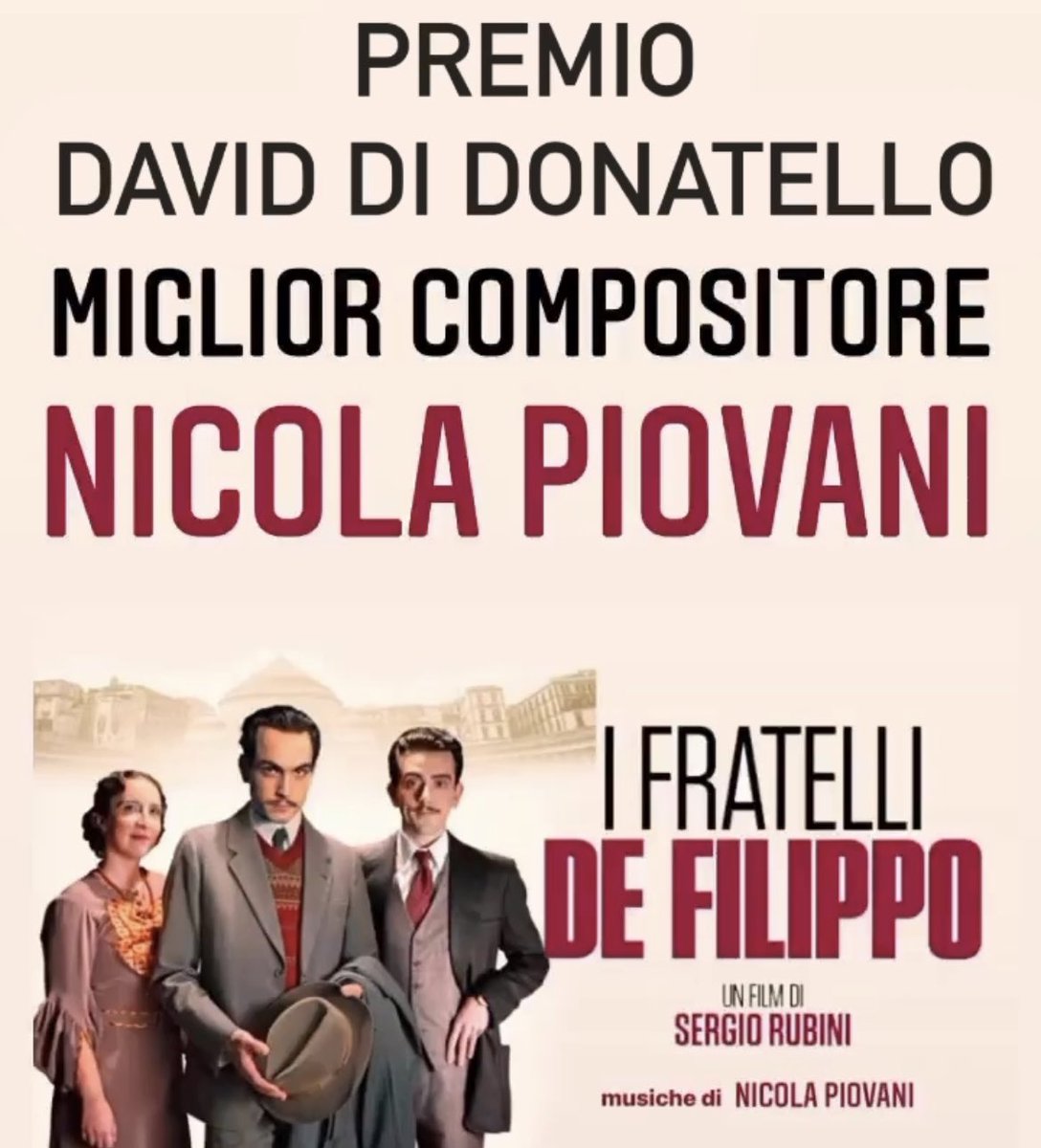 D_Hanger's tweet photo. Permettetemi di esprimere grande soddisfazione per il risultato ottenuto ai @PremiDavid 
#David67 #DavidDiDonatello #nicolapiovani @Cinevox https://t.co/Xo8Zkq6RiK