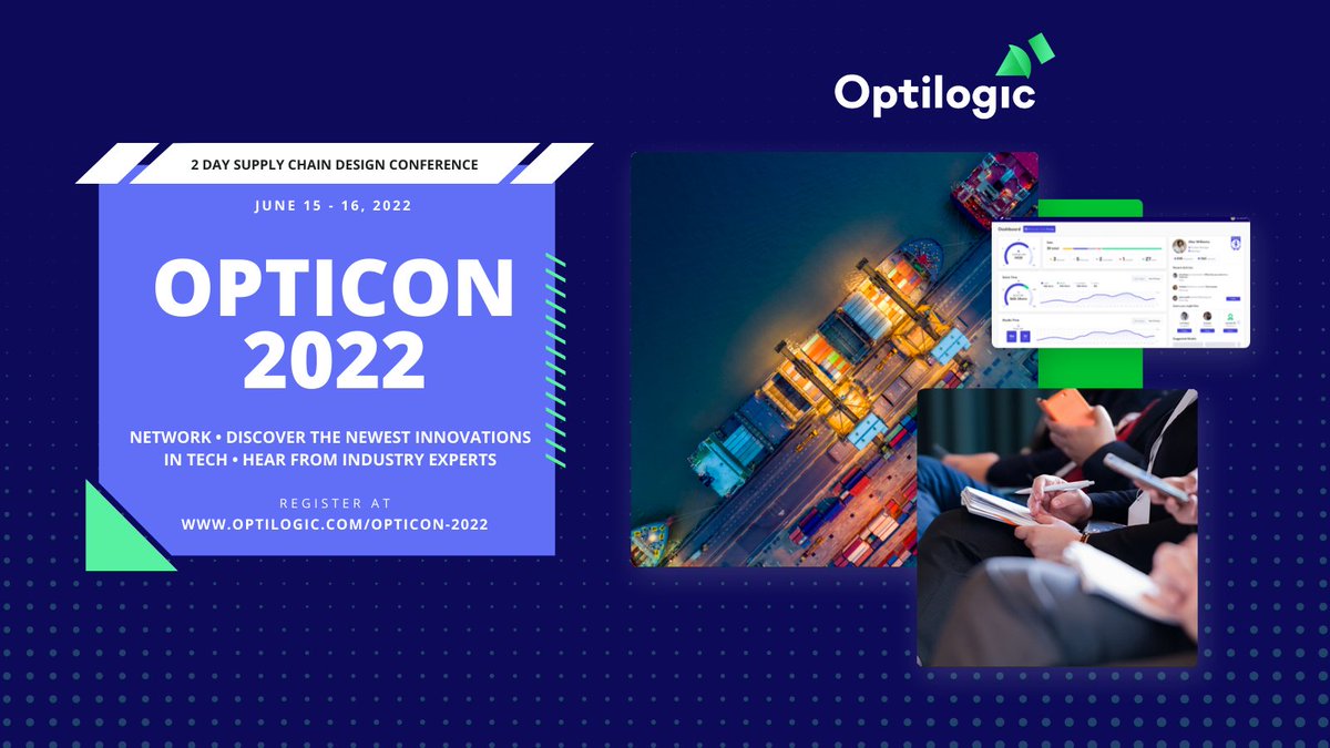 get_optilogic's tweet photo. #OptiCon 2022: Live sessions, networking, keynote speakers, 1:1 training, afterparty &amp; live music. Need we say more? Join us at this year’s premier #supplychain thought leadership conference. Learn more: https://t.co/eMIe0eeUw0 https://t.co/AZnDWGOdpf