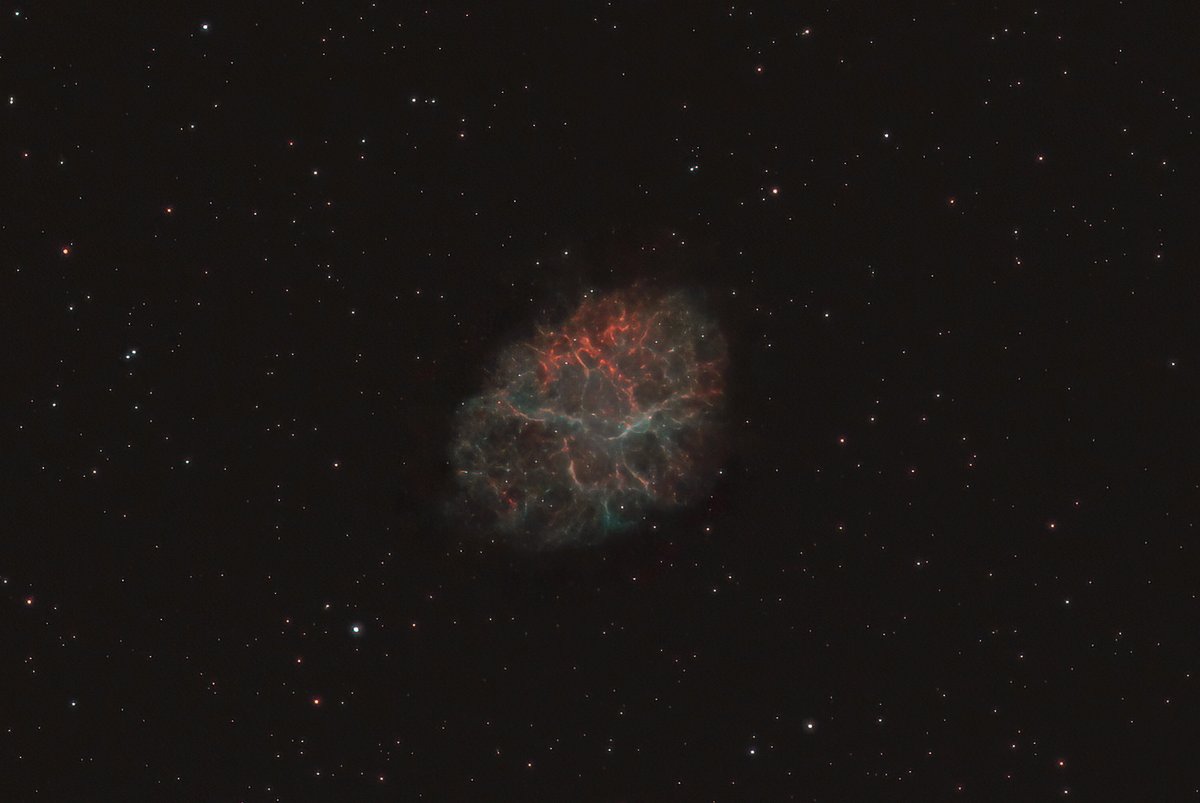 Took this picture of the Crab Nebula (aka M1) back on Feb. 28, 2022.   Total exposure time:  130 minutes (a stack of 260 30-second exposures).