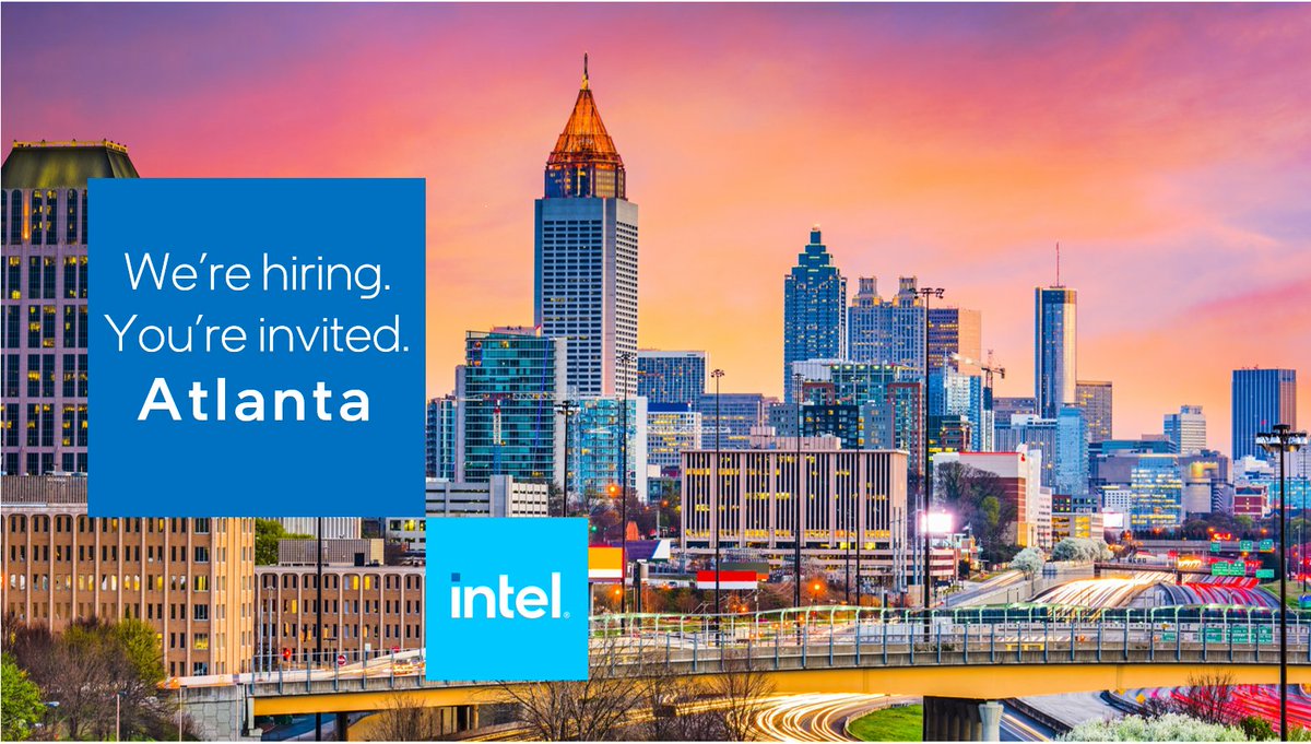 IntelSoftware's tweet image. Intel is coming to Atlanta! We're hiring more than 100 people this year to create our Center of Excellence for Software (AI/ML, Cloud, OS, IT, and more), Security, FPGAs, and HW. Thinking about making a change? Apply today! intel.ly/3LIOUew #IntelATL #Atlanta #Hiring