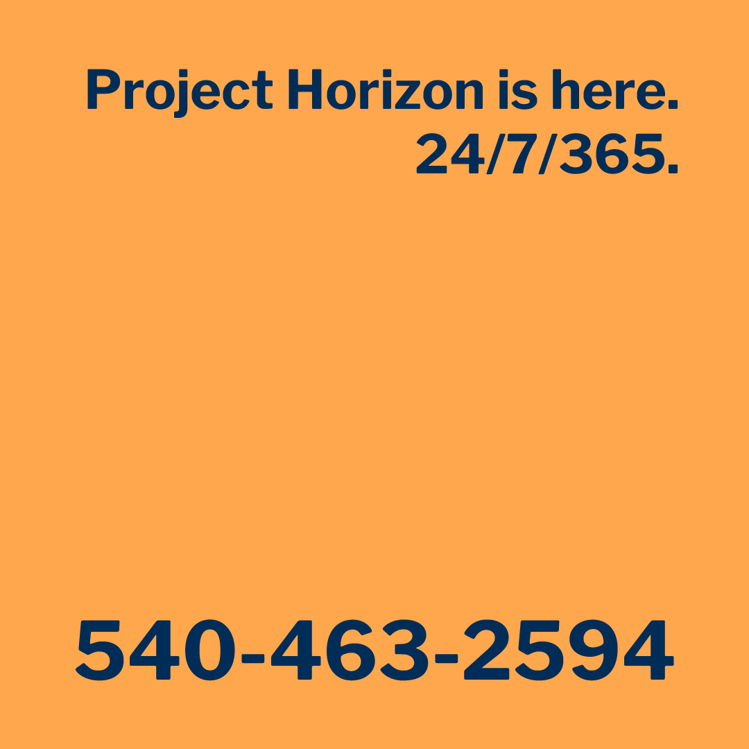 ProjectHorizon2's tweet photo. No matter the day or time, our hotline is always available. Whether your seeking resources or just a listening ear, give us a call at 540-463-2594. https://t.co/2Org72W1KW