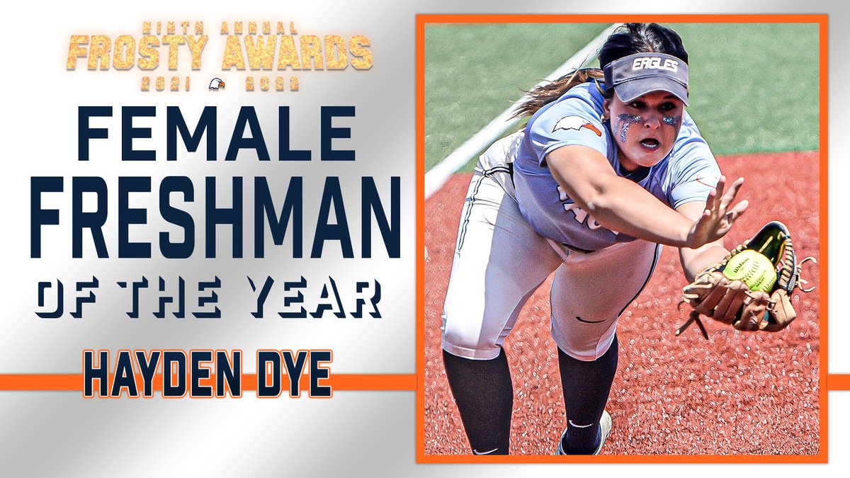 CN_Eagles's tweet photo. 45 RBI and a pair of homers against a regionally-ranked team on the road? Not a bad way to start a career. 

@haydendye4 is the Female Freshman of the Year. @CNSoftball 

🎥 https://t.co/gipZ7woHxo https://t.co/FF8cYVkQMA
