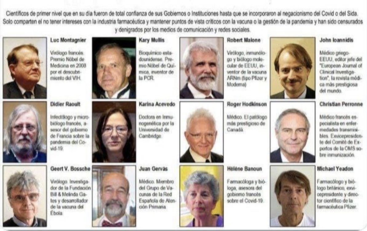 AmbientalistasN's tweet photo. LAS EMINENCIAS EN MEDICINA QUE ALZARON LA VOZ CONTRA LA PLANDEMIA
Todos ellos censurados en las redes sociales y víctimas de la ira de los mass media. Admiramos su valentía 🙌🏼 su esfuerzo por decir la verdad a la humanidad y no rendirse a la mayor estafa sanitaria de la historia https://t.co/WnFNRjQSY6