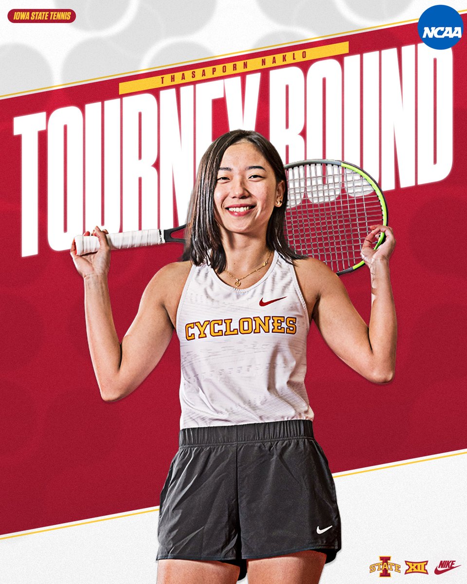 𝐌𝐀𝐊𝐈𝐍𝐆 𝐇𝐈𝐒𝐓𝐎𝐑𝐘

For the first time in school history, we've got an individual in the NCAA Singles Championships!!

Congrats to Thasaporn Naklo!

🔗 bit.ly/3vOTIcV

#Cyclones | #10ToesDown