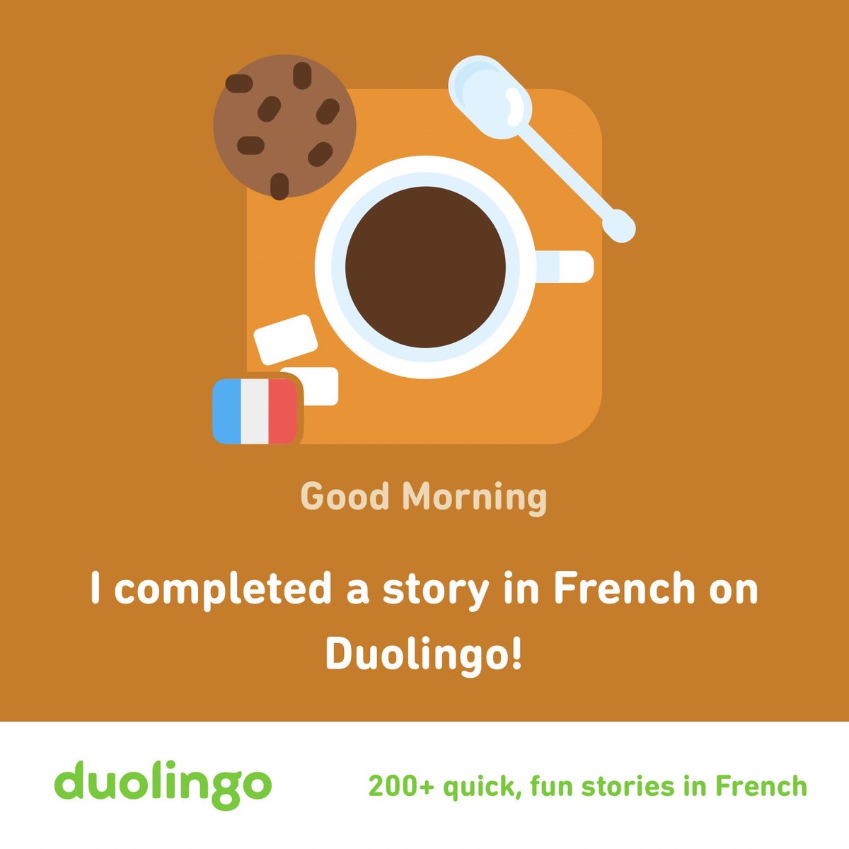 V40runner's tweet image. I’m flexing my French skills with Duolingo Stories! Join me? invite.duolingo.com/BDHTZTB5CWWKTH…