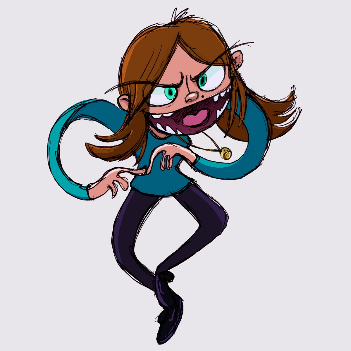 It was time for a new caricature of myself.  I am not used to having long hair.  X{