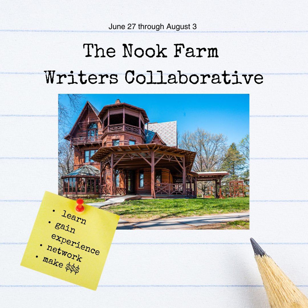 LOCAL YOUTH SUMMER OPPORTUNITY: Creative Youth Workforce Apprenticeship

The Nook Farm Writers Collaborative will help you develop a portfolio and expand your writing skills and styles.

Learn more &amp; apply here: marktwainhouse.org/nfcollab

#CT #Connecticut #student #hartford #weha