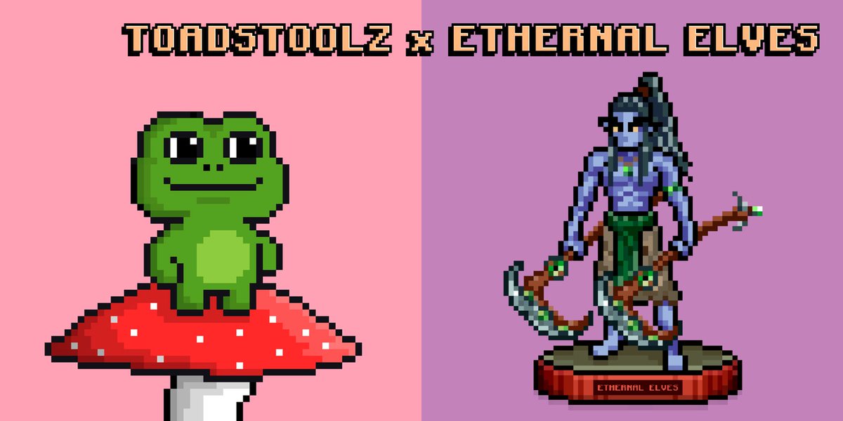 toadstoolzNFT's tweet photo. Toadz! Welcome @EthernalElves to Croakshire!🥳

They will be integrated into our world as a gacha trophy that can be found and collected by exploring the game!

Did someone say Giveaway for a Toad!!
🍄 Follow @toadstoolzNFT &amp; @EthernalElves 
🍄 Follow: Like &amp; Retweet

🐸 x 🧝‍♂️ https://t.co/aqgc3cyLrC
