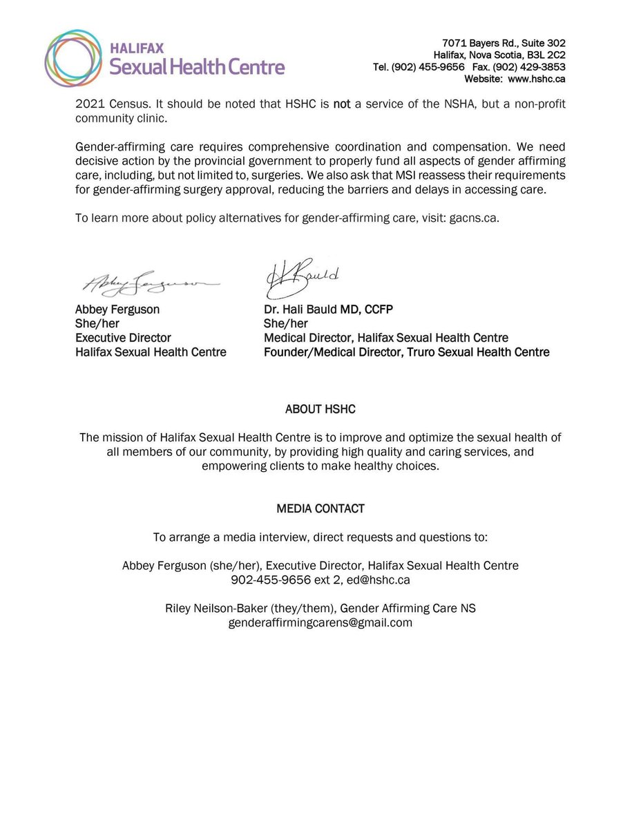 For immediate release from our partners at HSHC. We’re very concerned about the state of GAC in NS and the government’s lack of response to these barriers to access. We stand with HSHC and other advocates calling for urgent action to effectively address these challenges.