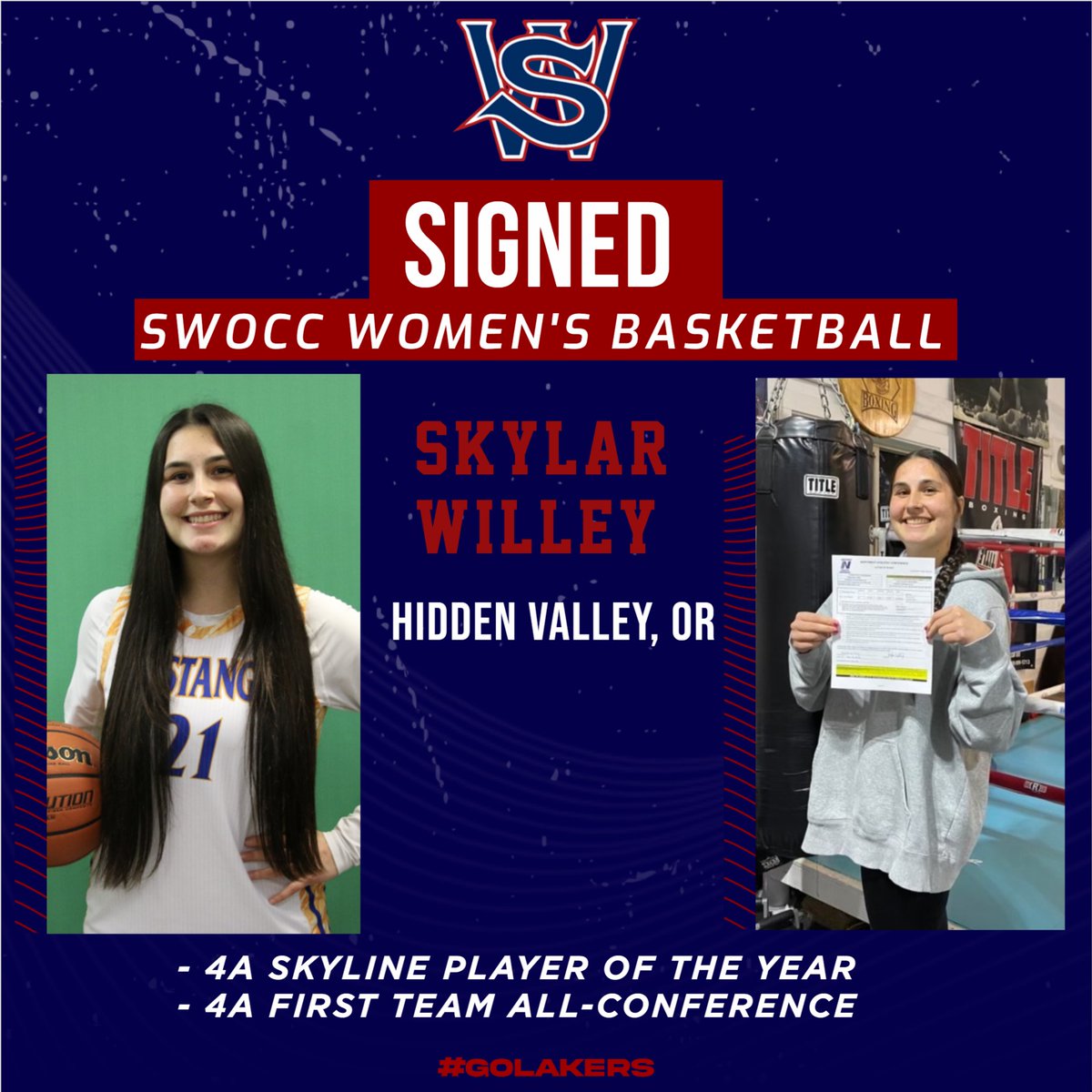 We are more than excited to welcome full-time baller and part-time boxer Skylar to LAKER NATION!! She is a great player coming from a great program at Hidden Valley. 🏀💪🥊