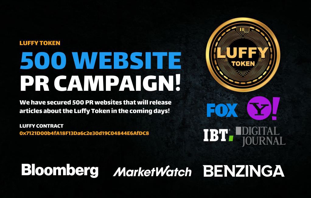 luffyinutoken's tweet photo. ONE OF OUR BIGGEST MARKETING CAMPAIGN IS STARTING!

500 PR Websites will publish articles about $LUFFY in the coming days.

BUT WAIT WE HAVE MORE:

We have closed another partnership, this is the third one in this month.

Keep your notifications on!

#LUFFYTOKEN #LUFFY #LUFFYCREW https://t.co/OqyW66He9A