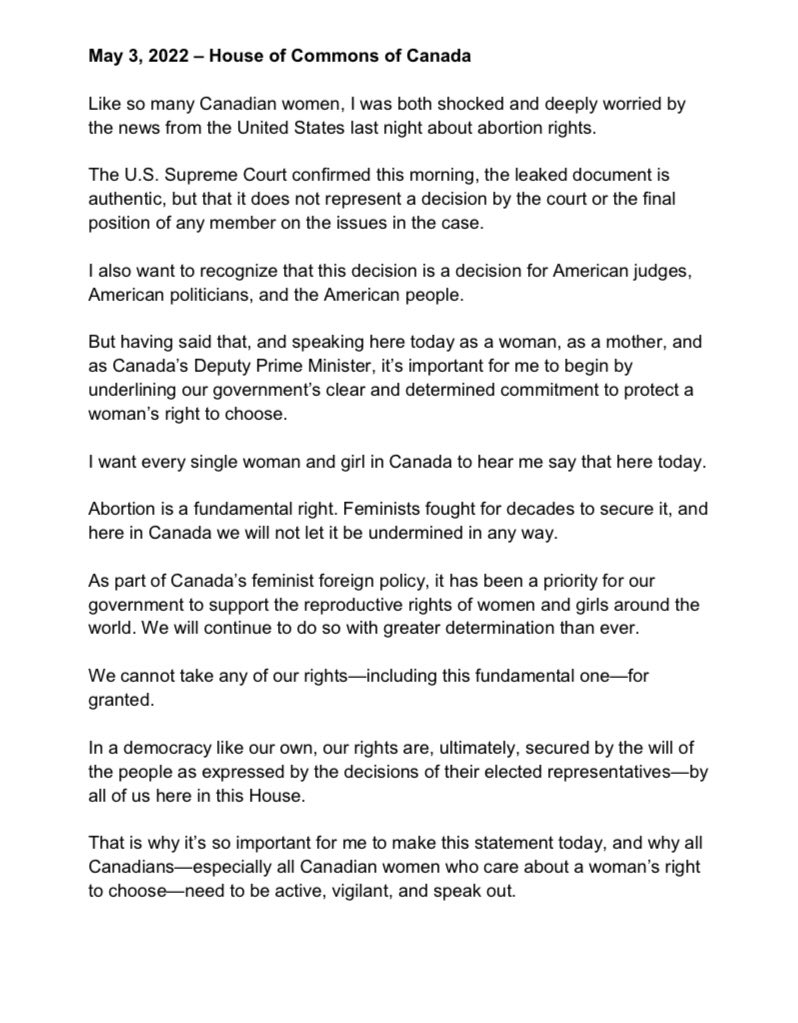 All Canadians—especially all Canadian women who care about a woman’s right to choose—need to be active, vigilant, and speak out.

See my comments from today: