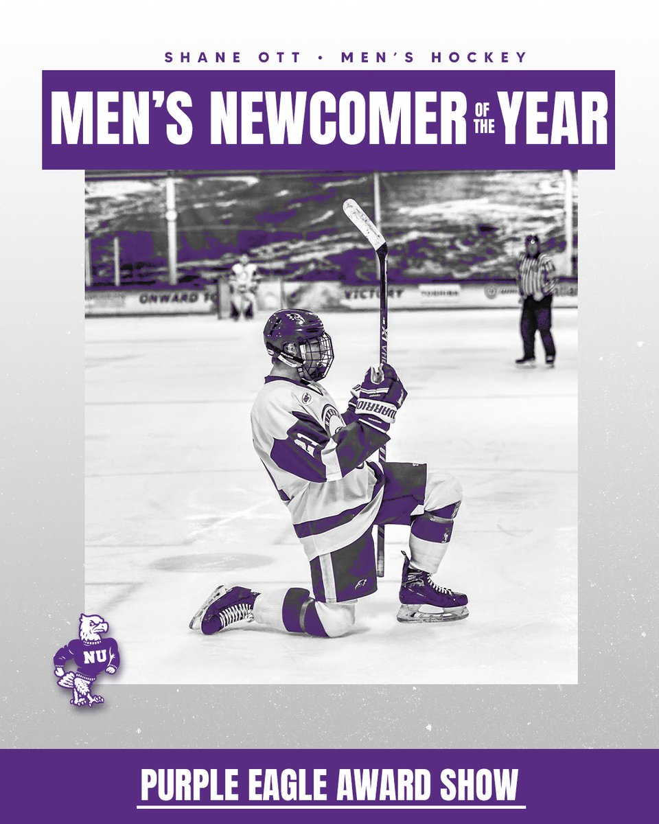 NUPurpleEagles's tweet photo. Our Men's Team Newcomer of the Year is Shane Ott of @NiagaraMHKY!

#EaglesTakeFlight https://t.co/BHIXJmI5ut