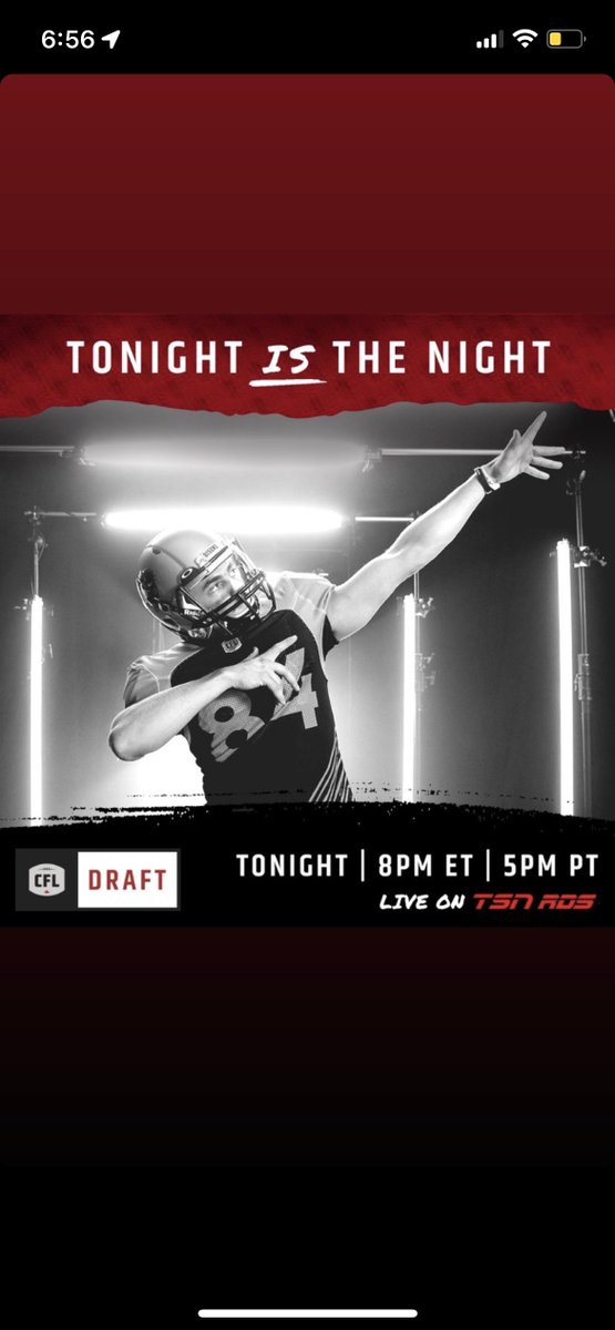 Good luck to all our guys in the CFL draft tonight #CFLDraft