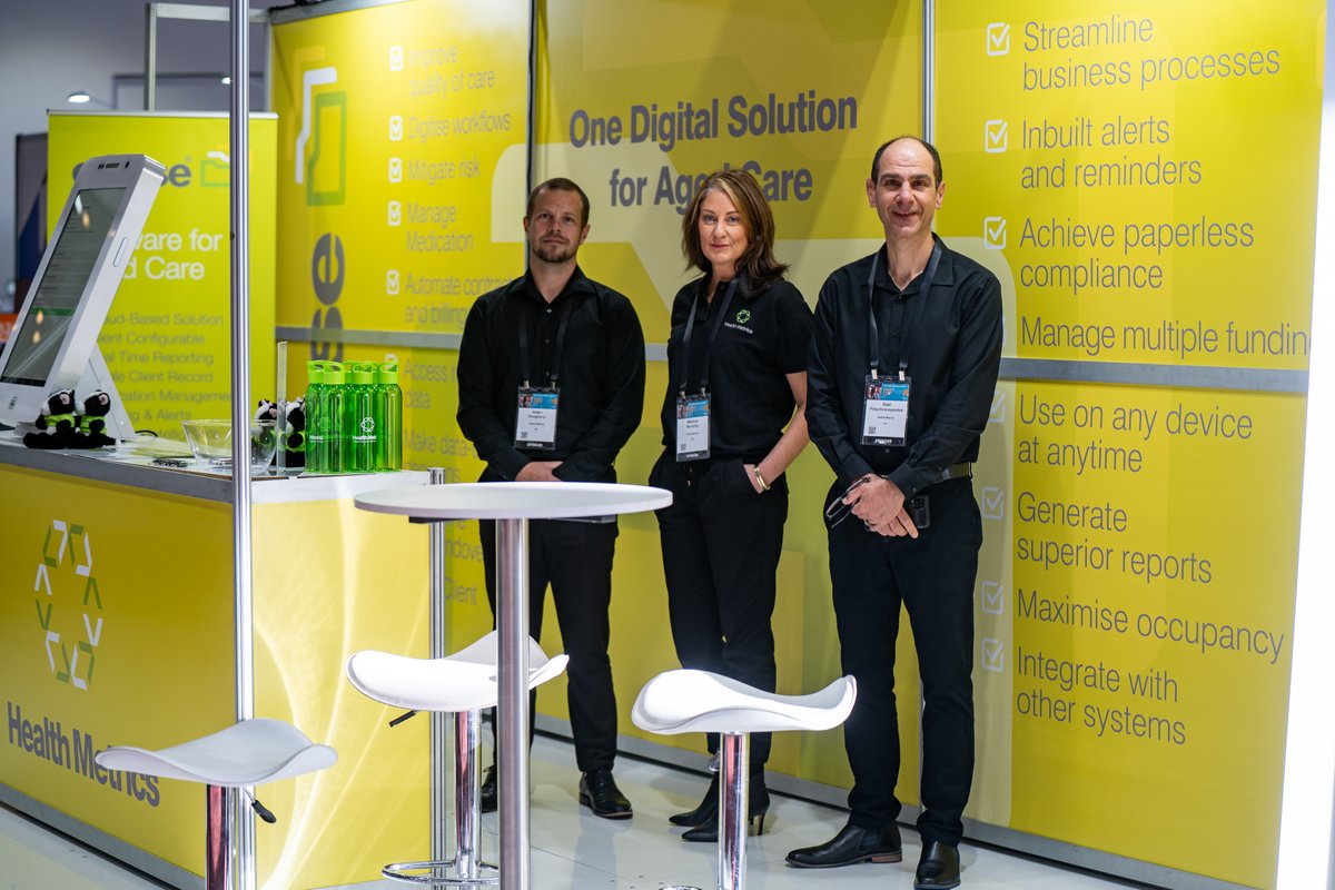 Day two of the 2022 ACSA National Summit has kicked off!  Make sure you drop by the Health Metrics stand to go in the draw to win an Apple Watch, pick up some goodies, and try out our Residential Aged Care app on our giant phone.  

#ACSASummit2022 #gettingitright #agedcare