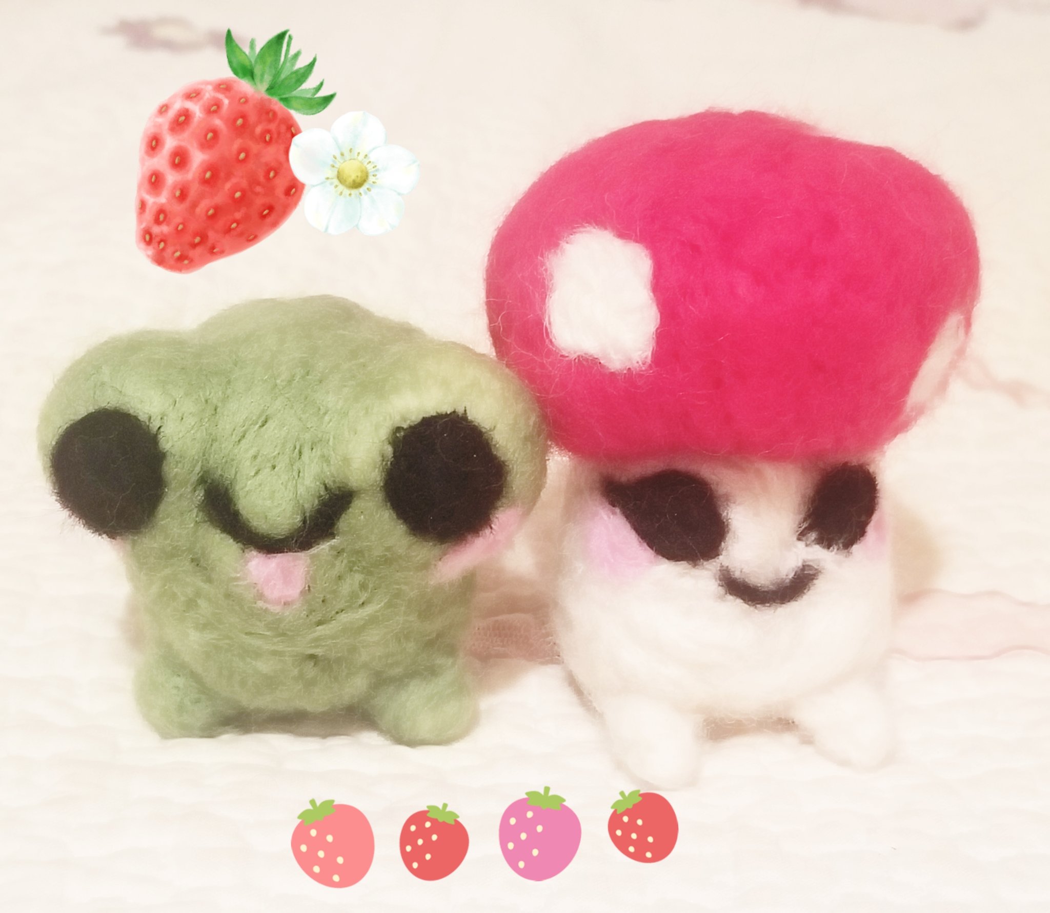 PaintBrushBirdie🌟(Commissions Open) on X: Two new lil needle felt  plushies I have Available Now 🧡💚❤🌈 Lil baby mushroom and froggo ~🌱  #mushrooms #Frog #plushie #kawaii  / X