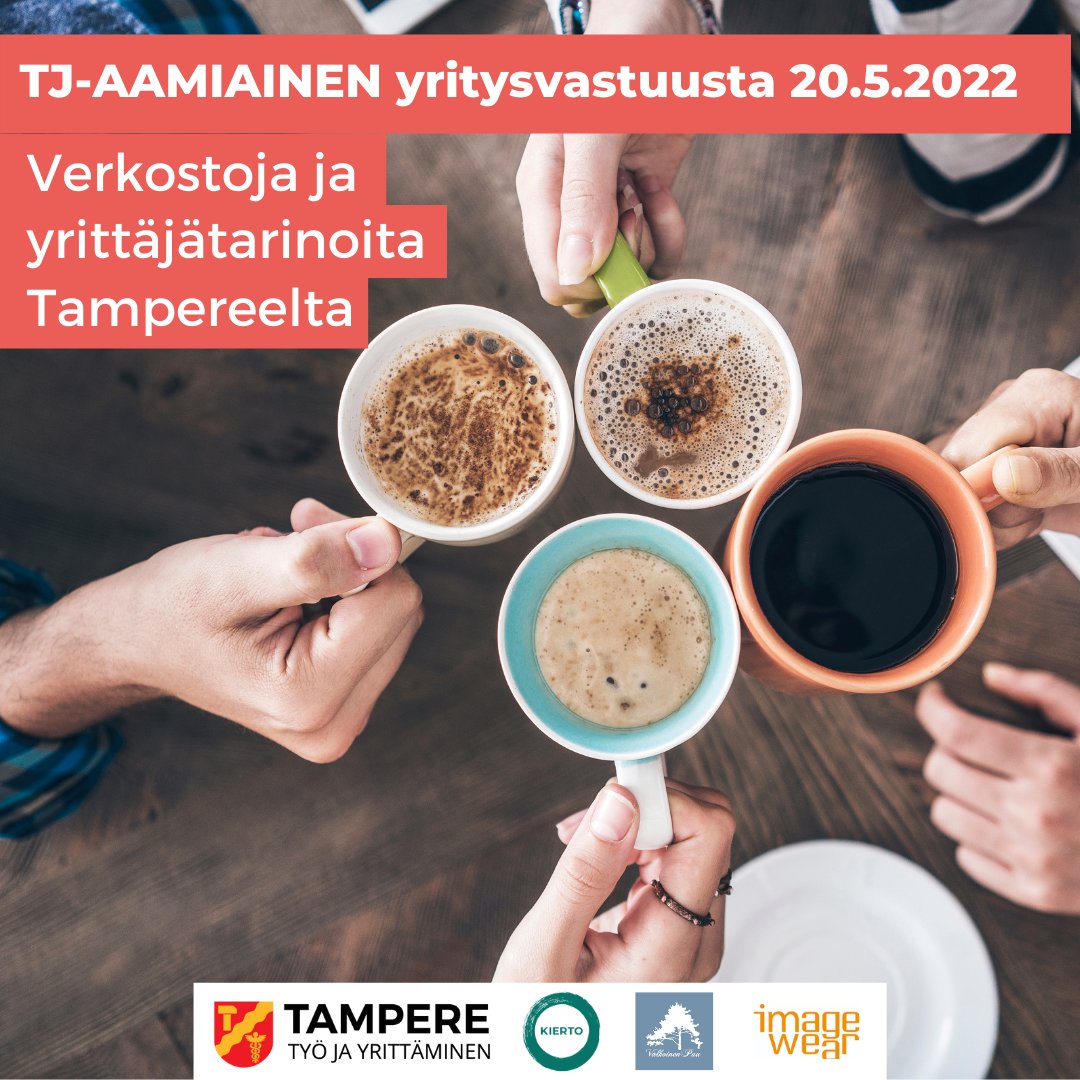 TJ-aamiaisen 20.5. klo 7.30 teemana on yritysvastuu. Mukana Image Wearin toimitusjohtaja Jari Lepistö ja vastuullisuusjohtaja Kati Tukiainen. Aamiaisen tarjoaa kahvila Valkoinen puu.

Ilmoittaudu mukaan!👉lnkd.in/dem5xx7g

#yrittäjyys #yrittäjä #verkostoituminen #Tampere