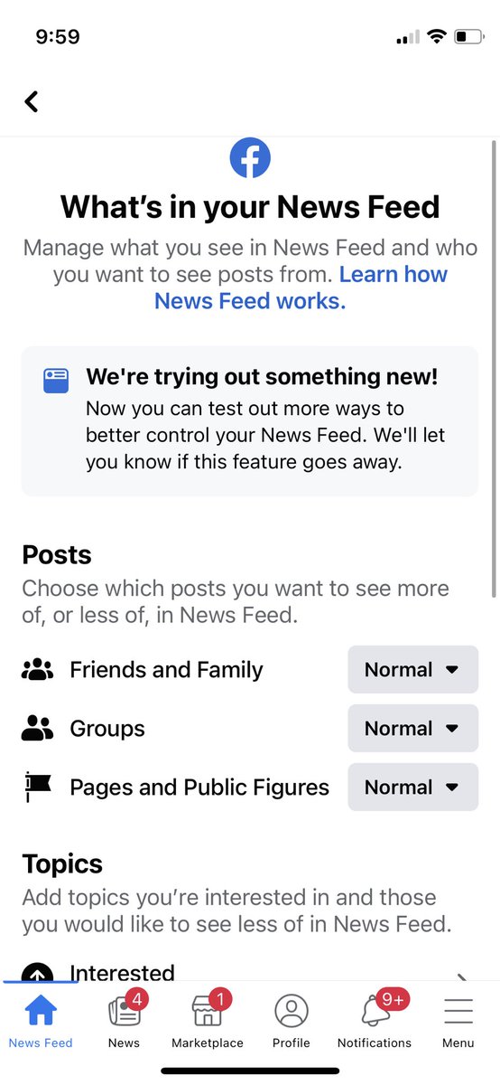 New in-feed options for curating your view from Facebook. #SMM