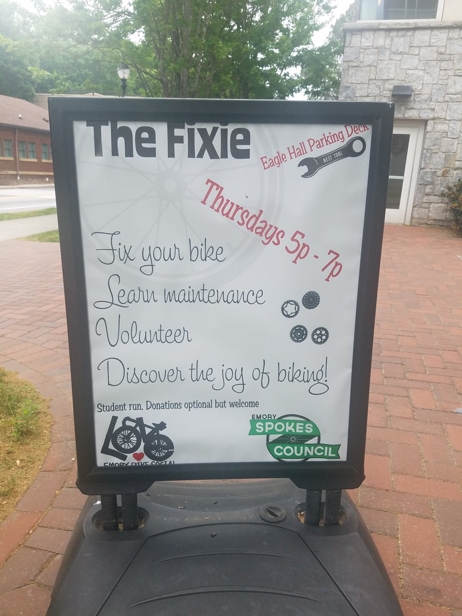 Do you bike to Emory Campus? The Fixie is here for you for repairs and bike care every Thursday from 5-7pm at the Eagle Hall parking deck! Learn about more ways that the Emory community makes biking a safe and fun commuting option here: transportation.emory.edu/bike-emory
