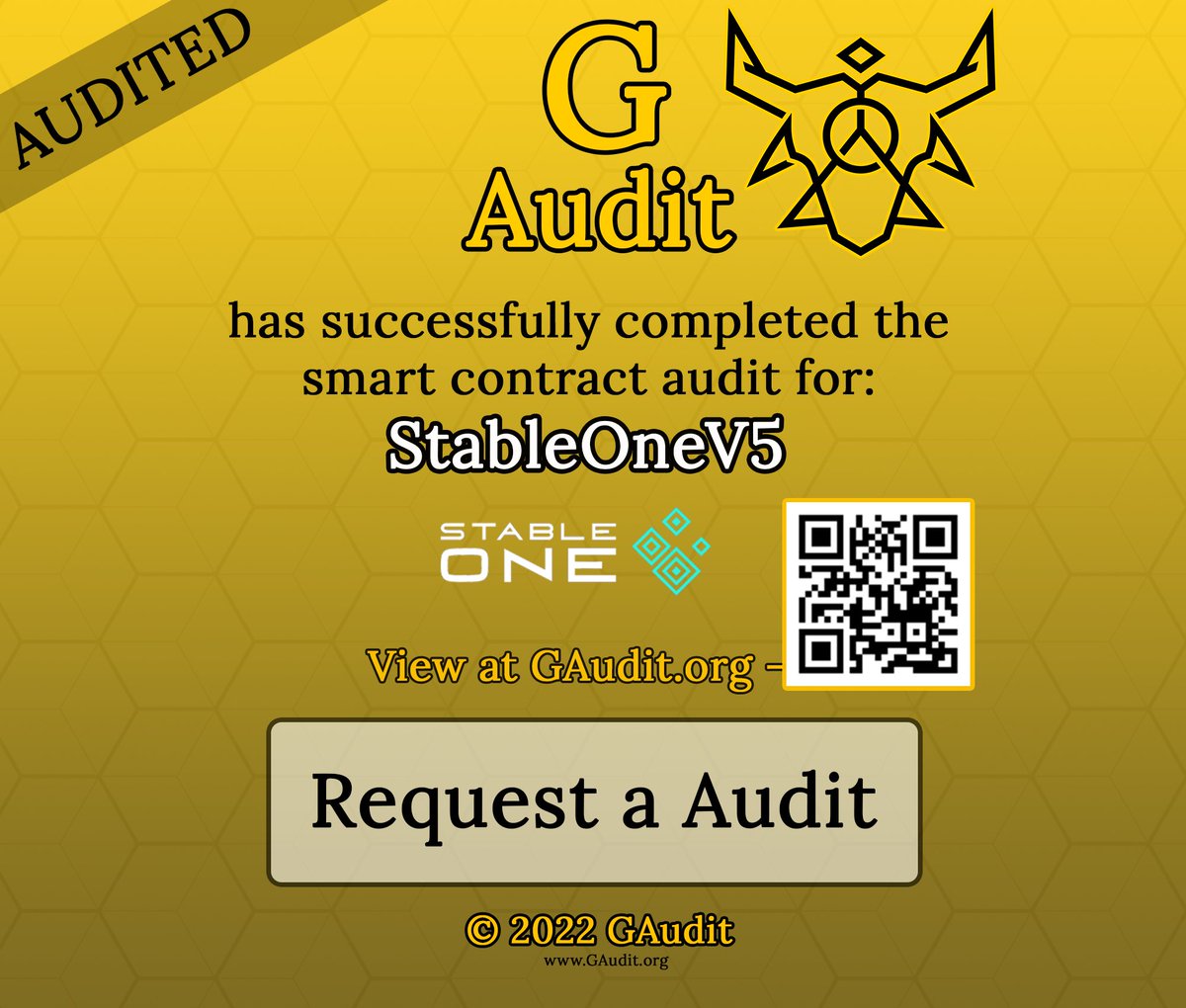 GAudit_org's tweet photo. The StableOneV5 Audit is up on our website!
https://t.co/XVe4jVpIh6

#matic $matic #polygon #audit #stableone #GAudit https://t.co/TNJGPB7v3H