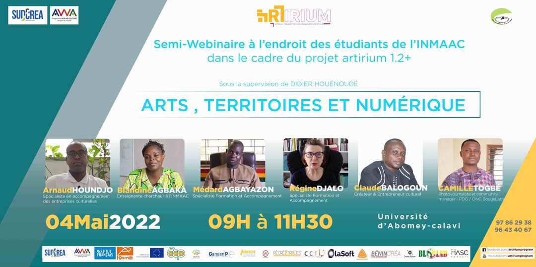 Le panel Final de notre semi-webinaire aura lieu ce mercredi 04 Mai 2022 à partir de 9h à L'#Université d'Abomey-Calavi locaux de l'INMAAC. 
le RDV est pris avec tous les #intervenants 
dont les communications sont ici => bit.ly/3vxQR7V //<a href="/IFParis/">Institut français</a> @institutkoredesarts