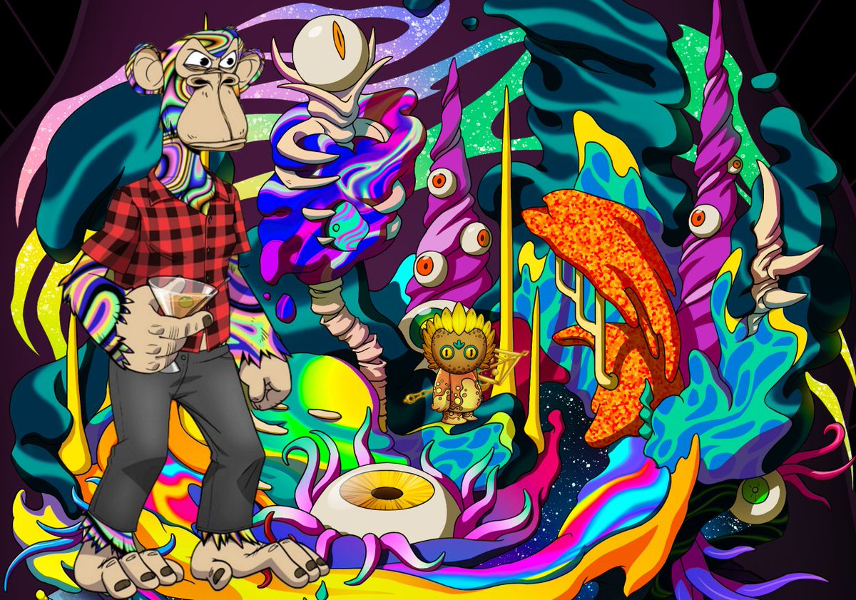 ceotim's tweet photo. Not my land sadly, but had some fun &amp; added my #FullBodyApeClub (@FullBodyMutants) to these EPIC plots of land. #BAYC's look very cool as the land baron's 🏢👑lol 😂.  #OthersideLand #KODA #BoredApeYachtClub #NFT https://t.co/25onXPBMhe
