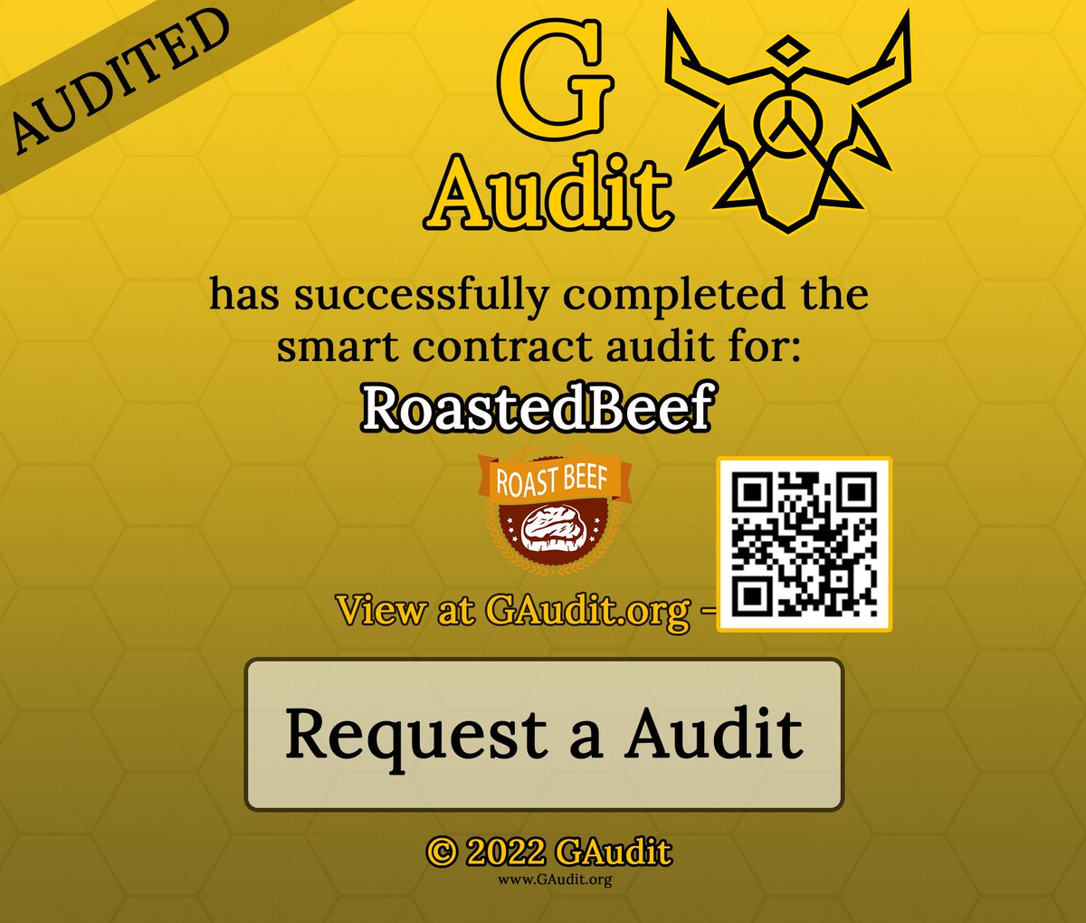 GAudit_org's tweet photo. The RoastedBeef Audit is up on our website!
https://t.co/XVe4jVpIh6
#bnb $bnb #bsc #audit #roastedBeef #GAudit https://t.co/CWz7JPZ7rV