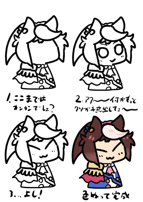 流行りのテイオーの描き方やつ 