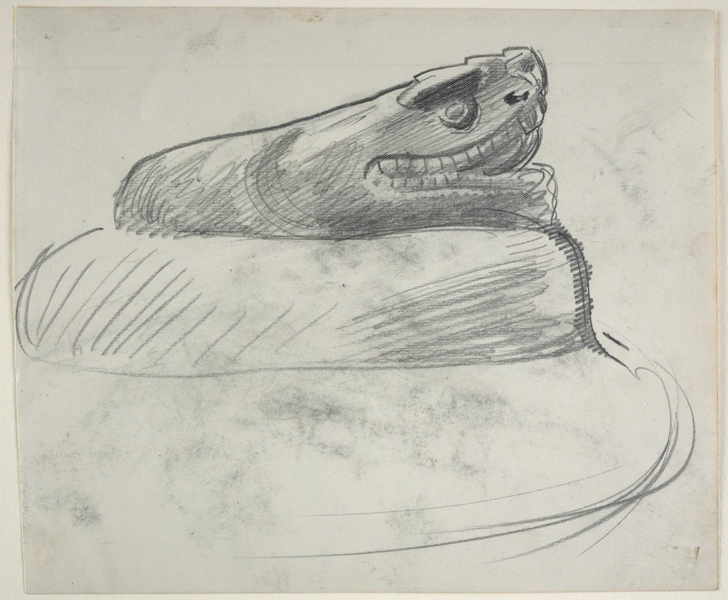 John Singer Sargent, Coiled Serpent, after an Aztec Sculpture in the British Museum, c. 1903-1914 harvardartmuseums.org/collections/ob… #johnsingersargent