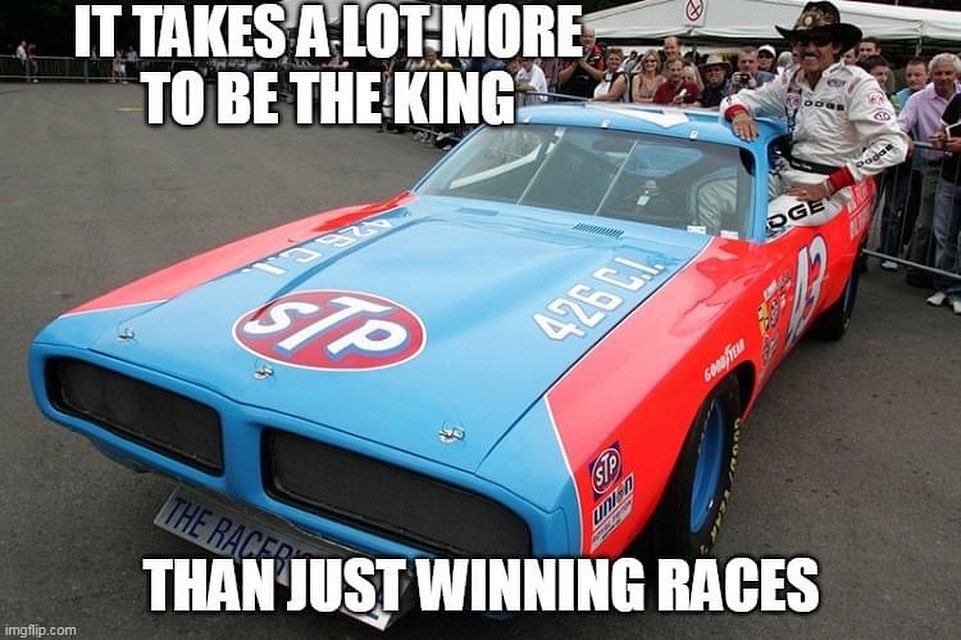 JoeJr57's tweet photo. Forever The King Of @NASCAR 
#NASCAR #RichardPetty #TheGreatestOfAllTime #PettyEnterprises #thegreatestracecardriver #richardpettymotorsports #PettyBlue  #7TimeChampion  #SevenTimeChampion #StripWeathers #STP #BestInTheWorld #Champion #ATrueOG #TheKing #RespectTheOG https://t.co/CWtQQMJrCb