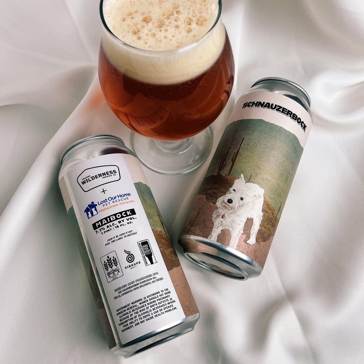 AZWildernessCo's tweet photo. This year’s batch of Schnauzerbock lands Thursday, May 5 at both locations. @LostOurHome will be hanging out at the Gilbert pub from 3-7 p.m. with some fun merch and ready-for-adoption furry friends in tow! 🐾 https://t.co/uKMLGNEMoa
