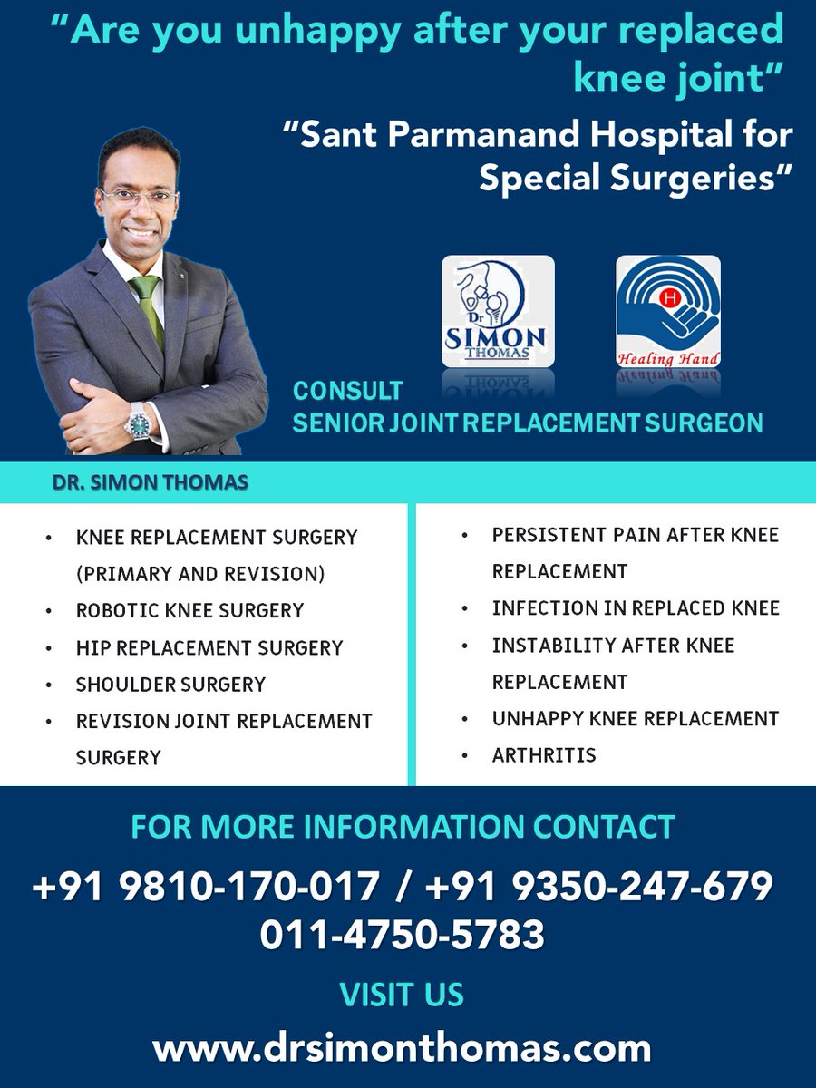 dr_simonthomas's tweet photo. MBBS, DNB (ORTHOPAEDICS), MCh (ORTHOPAEDICS)
#BestKneeSurgeon
#besthipreplacement
#delhitopsurgeon
#SPHdelhi
#bestjointreplacement
#totalkneereplacement
#totalhipreplacement
https://t.co/6VKBzdLpyc https://t.co/Cq4mJbNekD https://t.co/yoyMxYsQmB