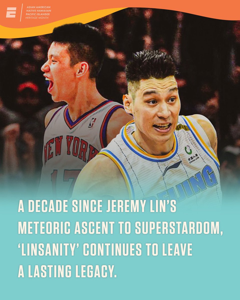 espn's tweet photo. More than just a phenomenon, @JLin7 continues to break barriers and impact lives 👏 (THREAD) https://t.co/EgohQkwHR6
