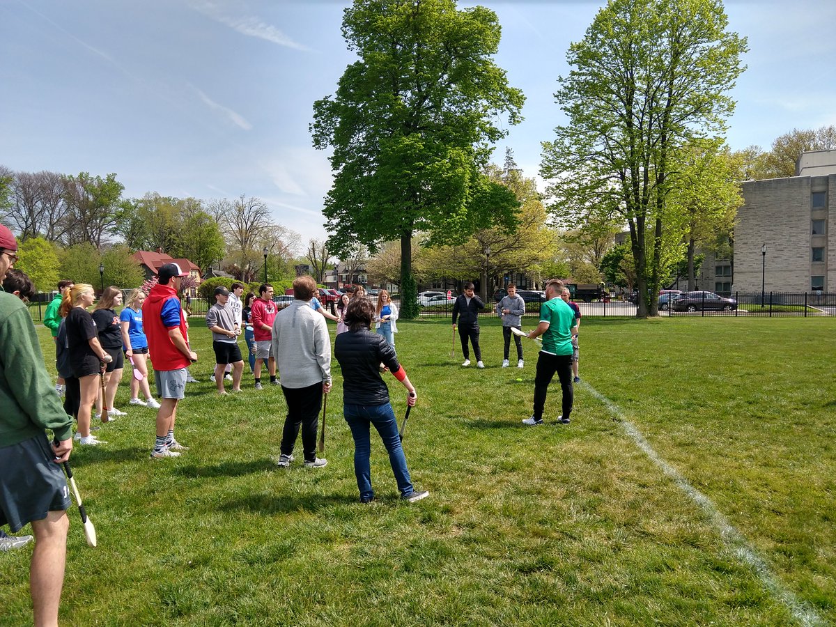 It was a beautiful day for hurling here on Hawk Hill! Thanks so much to Irish Diaspora Center and especially to Ciarán Porter for introducing Saint Joe’s students to hurling. We had so much fun! #IDCPhila