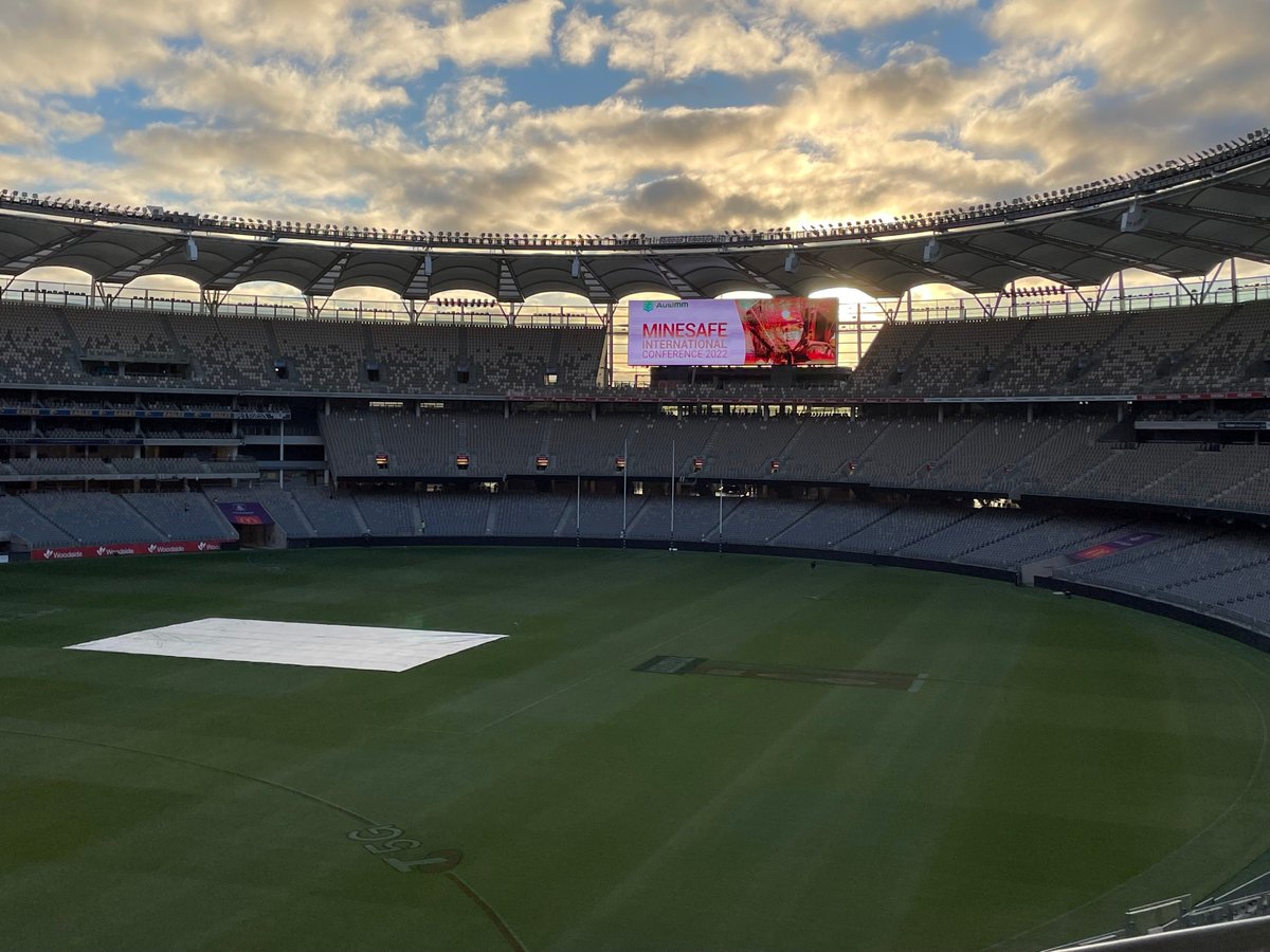 BPEQld's tweet photo. What a venue! No @AFL on today at #PerthStadium but still plenty to be interested in at the #minesafe2022 conference. Come and speak with the BPEQ team at booth 15 about how the #PEAct relates to the work you do and how you can become a #RPEQ. https://t.co/5Jm8ehgVy6
