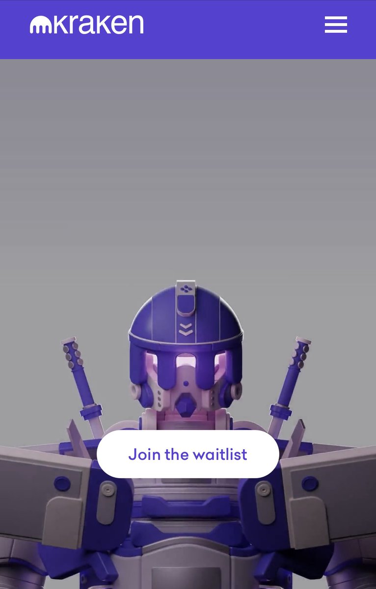 Super excited for Kraken NFT &amp; happy to have joined the waitlist <a href="/krakenfx/">Kraken</a> 

Equally thrilled to see <a href="/MekaVerse/">MekaVerse</a> by way of a Kraken Meka as the first project in the teaser video ✨

Let’s get Kraken 🐙💜🤖