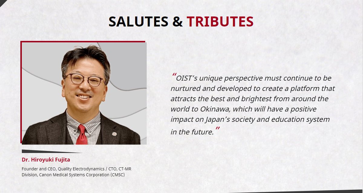 OISTedu's tweet photo. Dr. Hiroyuki Fujita, member of the OIST Board of Governors, reflects on #10YearsOfOIST !🎉

Fore more info: https://t.co/lJte2BtEjB https://t.co/iGNkbGOfED