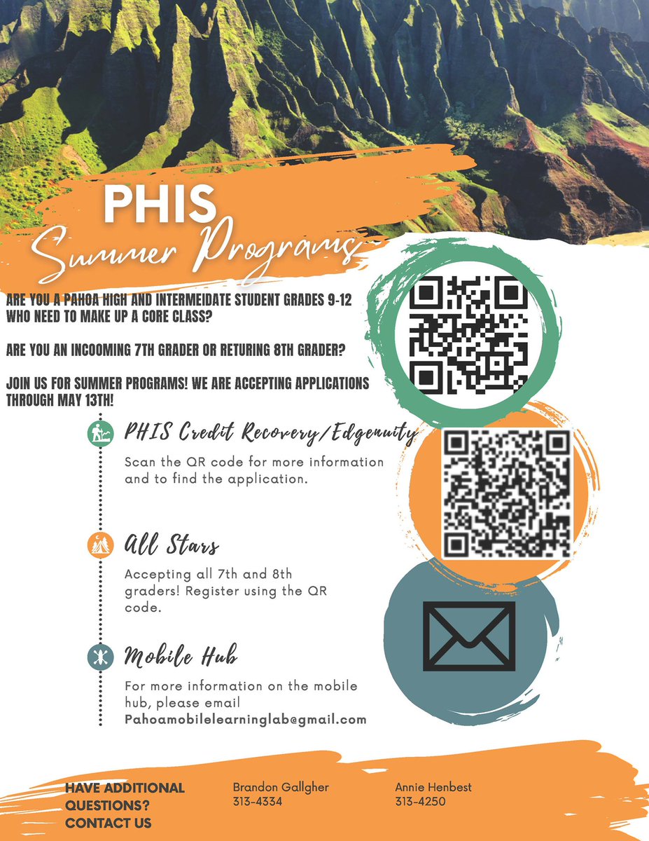 phisdaggers's tweet photo. Join us for our summer programs! Scan the QR codes for more information! Looking forward to seeing you this summer! https://t.co/7xILbeHTeK