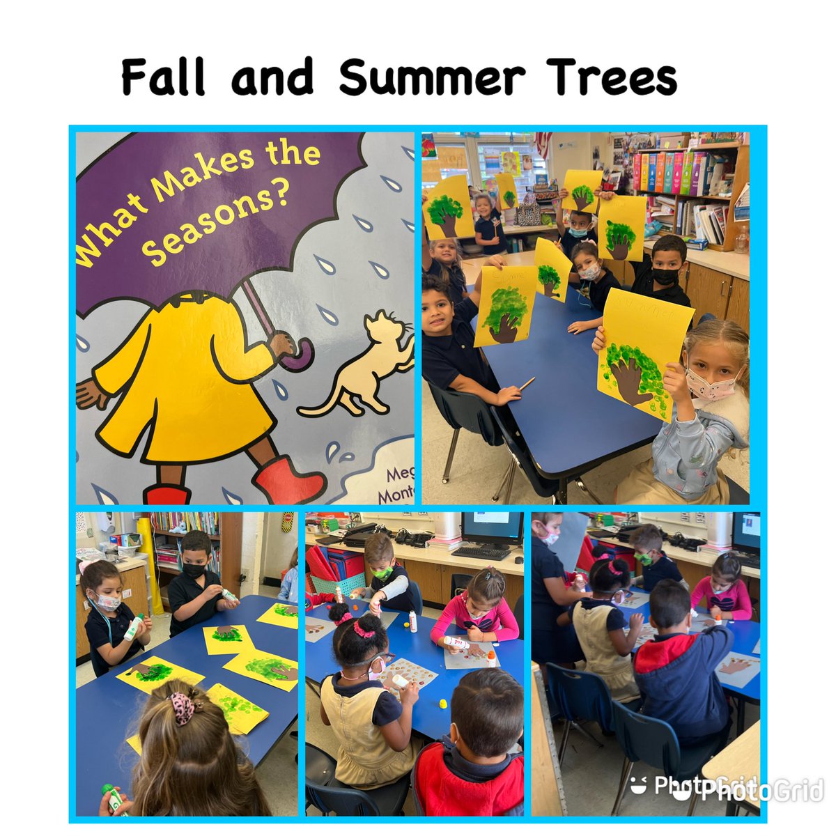 dee12512's tweet photo. Today we talked about the seasons and the different ways trees look during every season. Kids made fall and summer trees and compared them. #wherelearningbegins #prek @FlagamiSchool https://t.co/tfgVPSBaTn