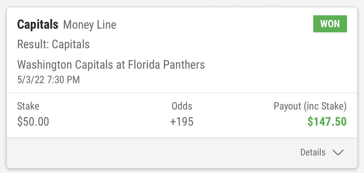 Not a bad start to the #StanleyCupPlayoffs for the <a href="/Capitals/">Washington Capitals</a> #GamblingTwitter