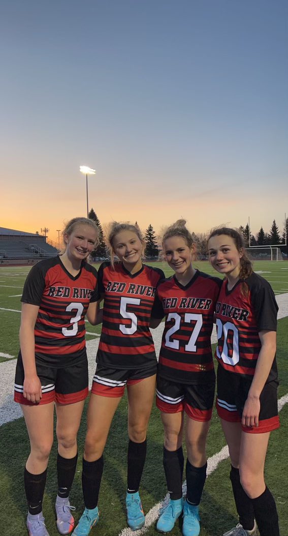 VARSITY TIES WITH 20 SECONDS LEFT 
Lucy Halverson scores off the cross of Maggie Barker and tapped by Morgan Hartze