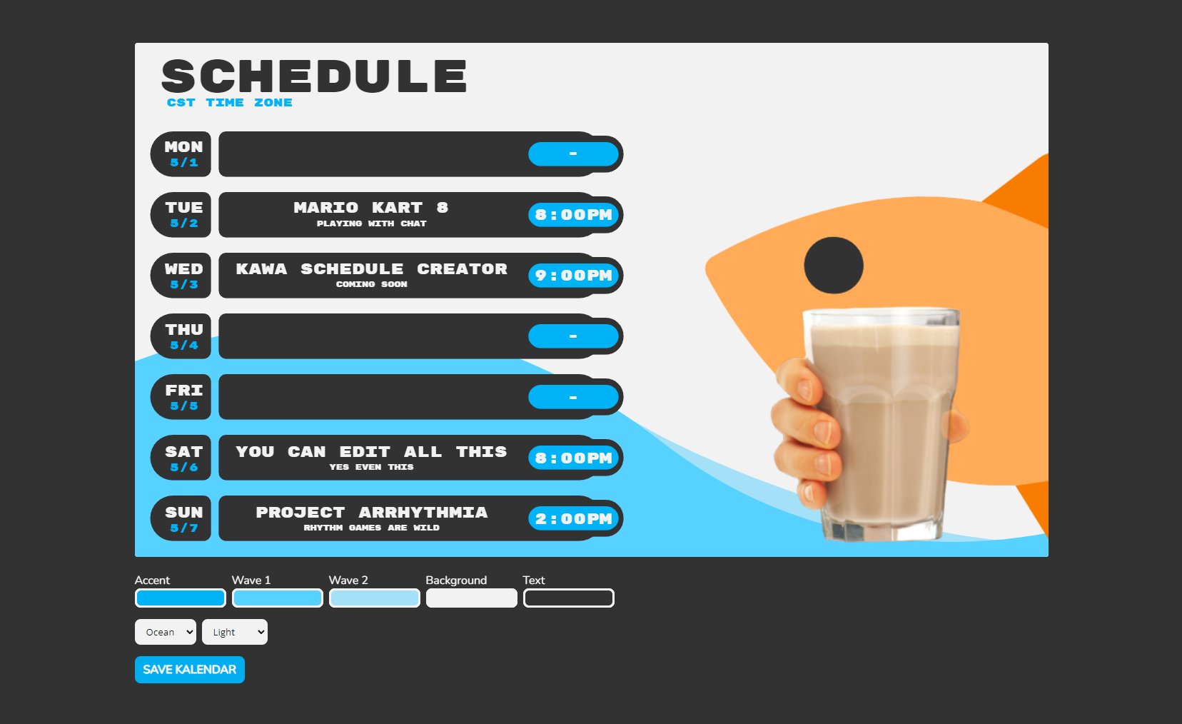 Kawa Entertainment On Twitter Free Schedule Builder Wish Schedule 