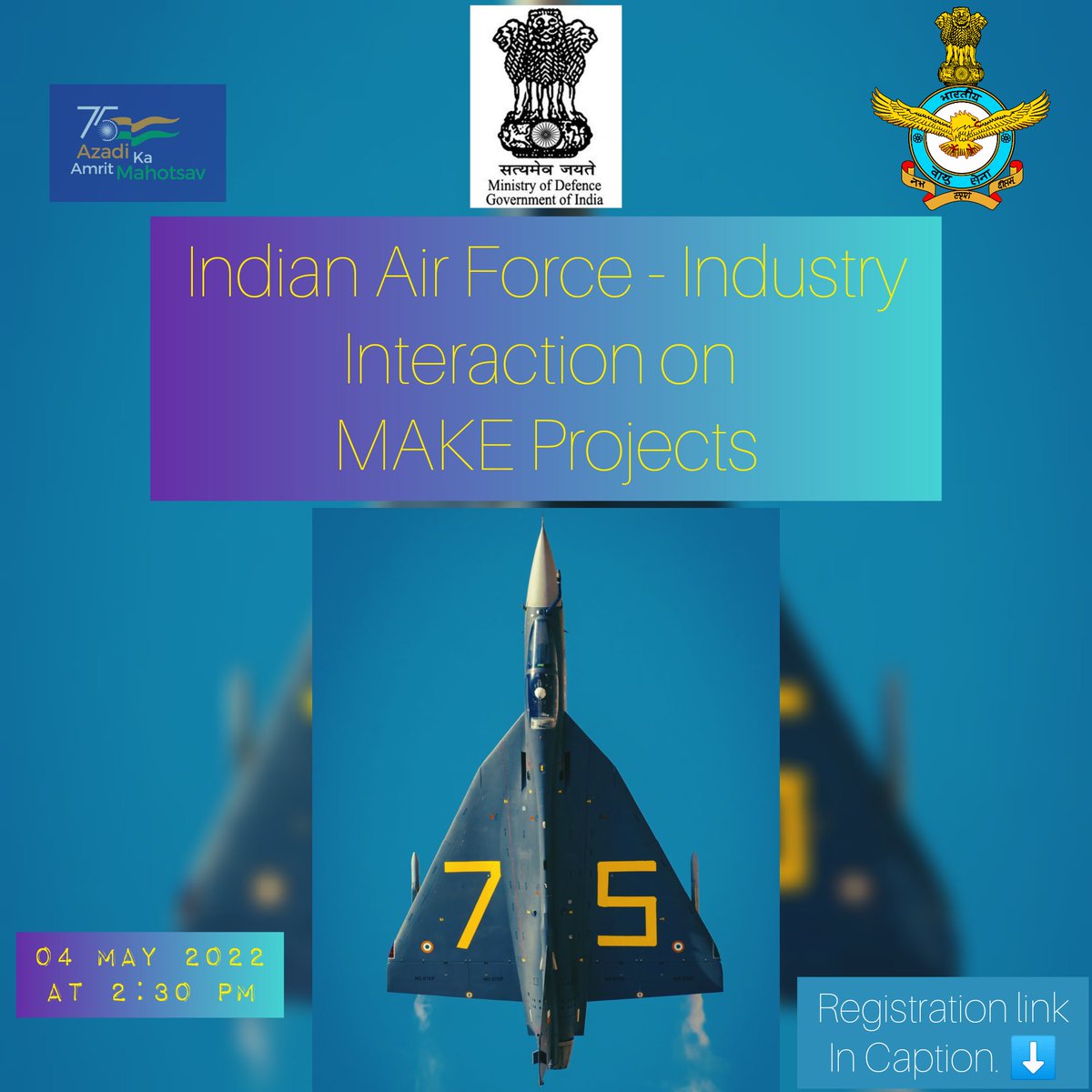 IAF_MCC's tweet photo. MoD has accorded Acceptance In Principle for 8 #IAF projects under Make category (3 under Make-I &amp; 5 under Make-II).

#IAF along with @DefProdnIndia &amp; @SIDMIndia is organising a webinar for industry interaction today at 2:30 pm.

https://t.co/EhasbTQjIH
#AtmanirbharBharat https://t.co/371gXTQx8b