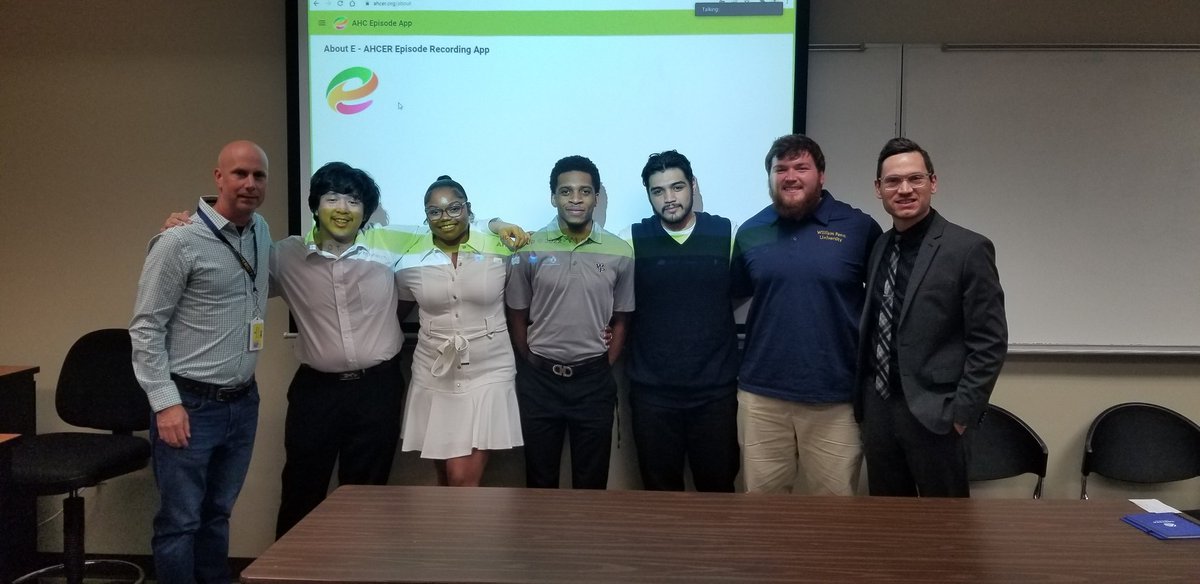 oswaldd1973's tweet photo. This group of @WilliamPennU students have created an app to make a difference in the lives of families with kids who have AHC. #FindACure Thanks to their professor for supporting and guiding them to be a true team to help @stephenah85 and his daughter. 💚💚 https://t.co/nNTrEzgMaS