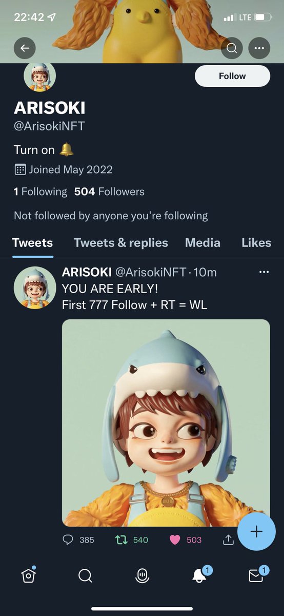 Rob_Rosa13's tweet photo. @ArisokiNFT LETS GOOO FIRST 777 https://t.co/2L2BC1EvBF