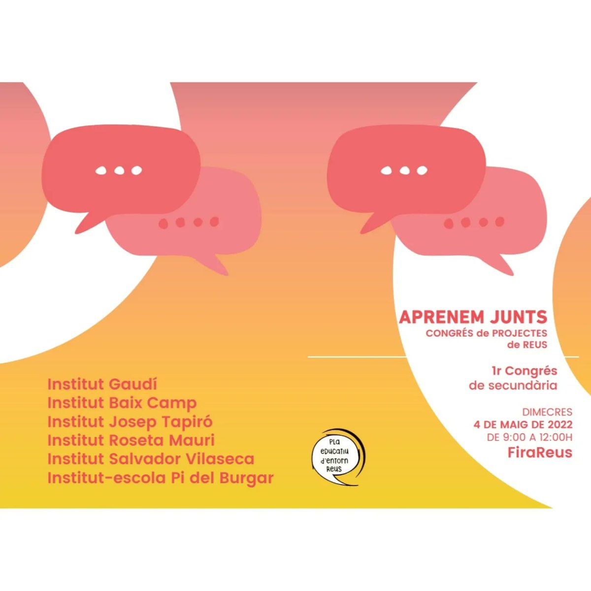 ins_rosetamauri's tweet photo. 📣 Participem en el I Congrés de Projectes de Reus 𝘼𝙥𝙧𝙚𝙣𝙚𝙢 𝙅𝙪𝙣𝙩𝙨. L'objectiu de la jornada és compartir els ᴘʀᴏᴊᴇᴄᴛᴇs ɪɴᴛᴇʀᴅɪsᴄɪᴘʟɪɴᴀʀɪs que treballem des de diversos centres educatius de Reus 🏫.
#aprenemjunts #institutrosetamauri #STEAMcat #ReusEduca https://t.co/J2wKRQhfnv