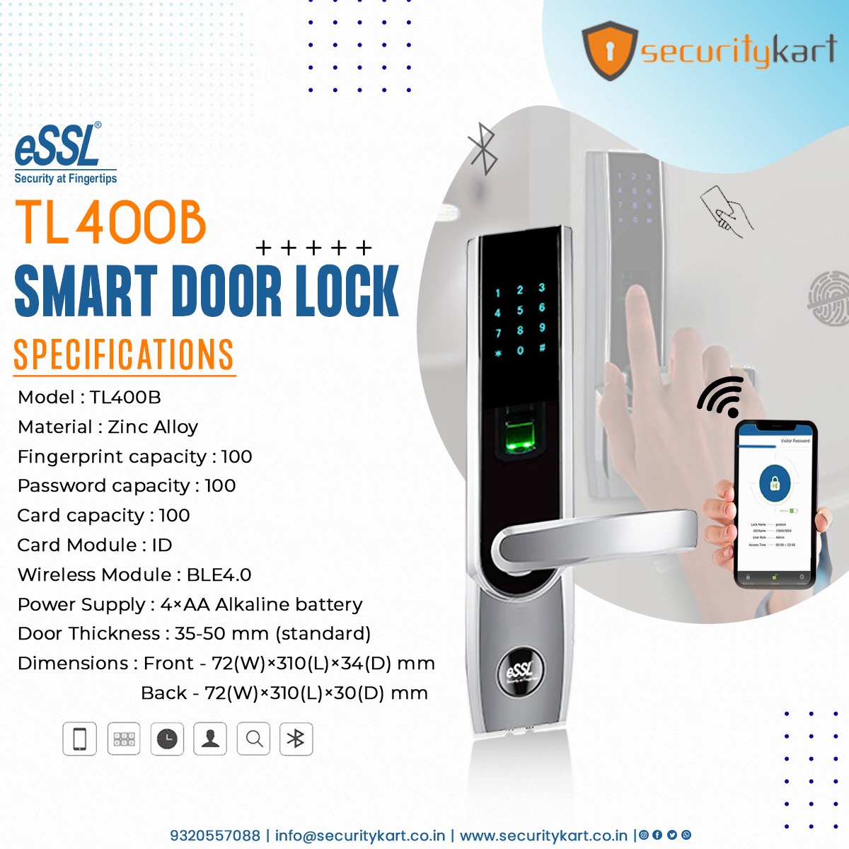 SecurityKart's tweet photo. #securitykart #essl
Smart Door Lock
TL400B
Know More about us :-
info@securitykart.co.in
https://t.co/PdlOqSSy5L
https://t.co/jowfYiJhP1
#securitykart #doorlock #fingerprintdoor #fingerprintdoorlock #lockdoor #cctvcamera #essl #essldoorlock #phonelock #smartdoor #godrejsecurity https://t.co/UFJkWNXHfJ